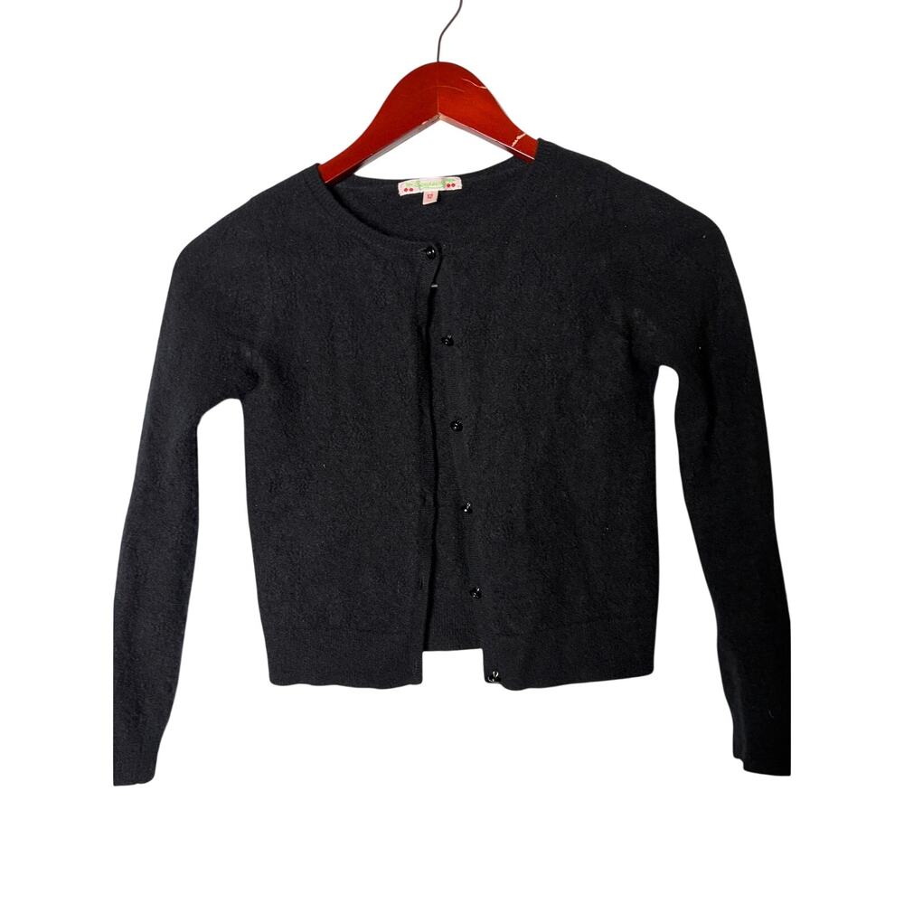 Bonpoint 100% cashmere black cardigan sz 12